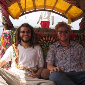 On a pirogue in Shrinigar, Kashmir - barry.pousman