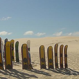 Mike Vondran sandboarding at Praia Juaquina, Florianopolis, Brazil, December 20 2008. - over_kind_man