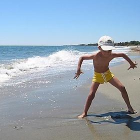 Dario on the beach - Roby Ferrari