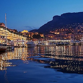 Monaco port at night. - adomass