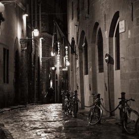 Florence Night in the rain - BlackburnPhoto
