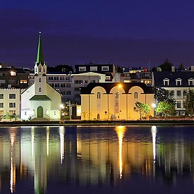 August midnight in downtown Reykjavik, Iceland - o palsson