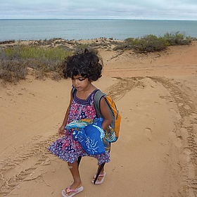 Returning from picnic: 4WD coast road, Ningaloo - lin padgham