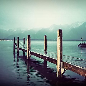 Small wood pier @ Château de Chillon - pedro_cerqueira