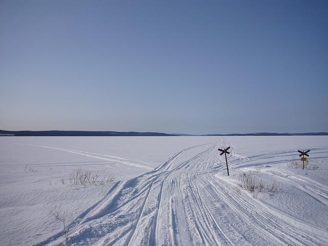 frozen lake in lapland